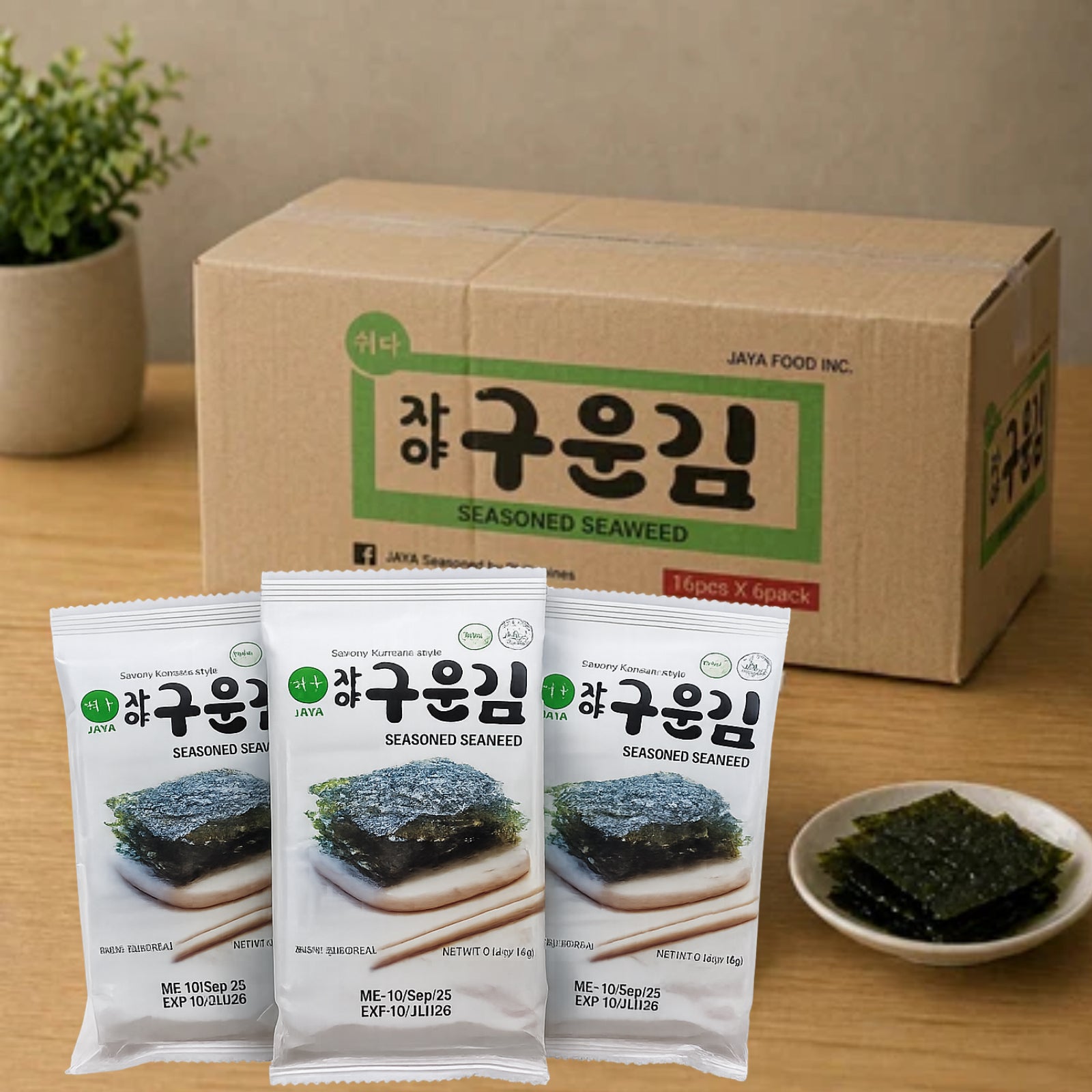 Jaya Seaweed Seasoned Nori Snack 4grams 72pcs (By 3) BOX
